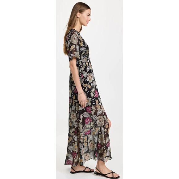 rag & bone Tamar Black  Floral Dress NWT Size 6 - Picture 3 of 14